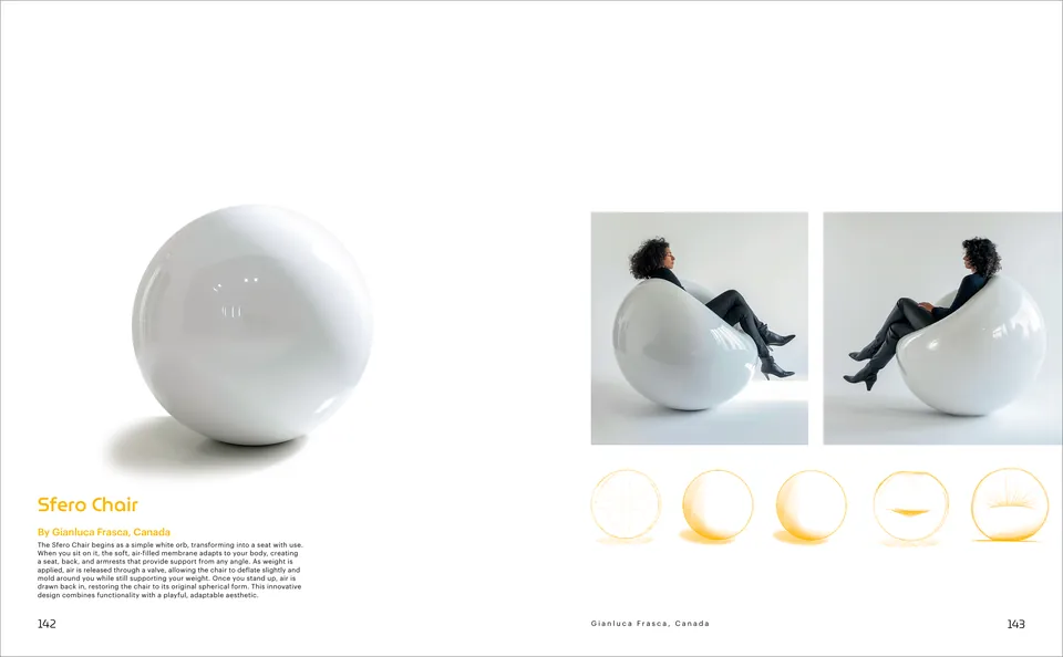 Spread with the Sfero Chair, a white sphere that becomes a seat