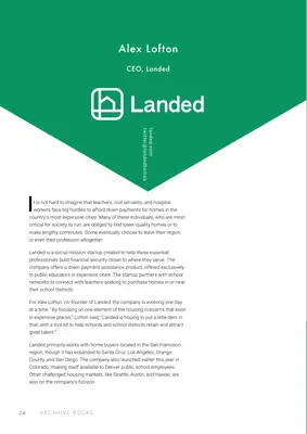 The first page of Landed, by Alex Lofton