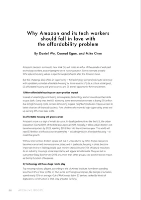 The first page of Why Amazon and its tech workers should fall in love with the affordability problem, by Daniel Wu, Conrad Egan and Mike Chen