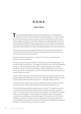 The first page of H.O.M.E., by Kevin Finch