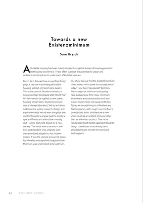 The first page of Towards a new Existenzminimum, by Sara Brysch