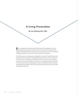 The first page of A Living Provocation, by Joe Halaszynski